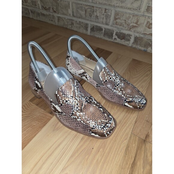 Vince Camuto Brynn Leather Snake Skin Loafers Size 6 - Picture 1 of 8